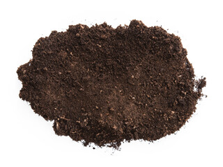 soil on white background. top view.