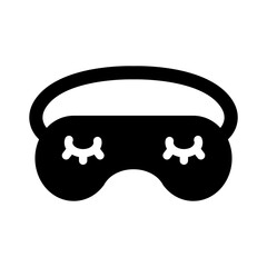 sleeping mask glyph icon illustration vector graphic. Simple element illustration vector graphic, suitable for app, websites, and presentations isolated on white background