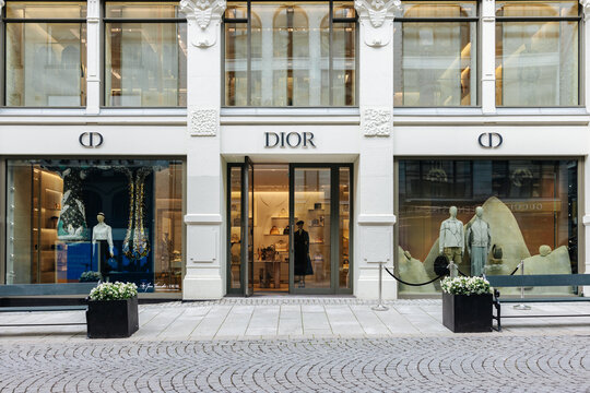 Dior store sign in the Oslo town center. 