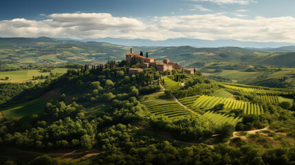 Grapevines and Cypress Trees