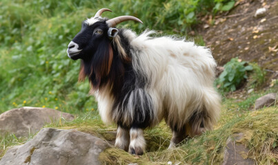 Tibetan goat on pasture. 