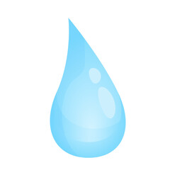 Illustration depicting a drop of water, blue, with a gradient on a white background