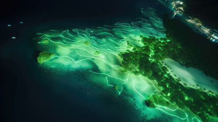 Bioluminescent Bay: Aerial View