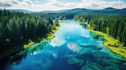 Beautiful Blue Pond Landscape