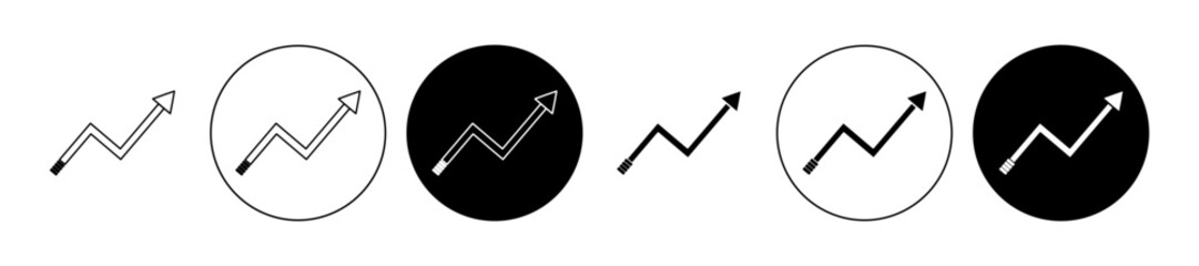 Improve icon set. Human productivity growth icon in black color for ui designs.