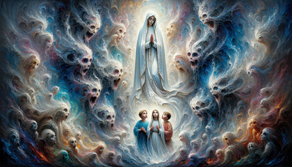 The Apparition of Fatima: Visions of Hell Revealed - obrazy, fototapety, plakaty
