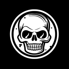 Fototapeta premium Skull - Black and White Isolated Icon - Vector illustration