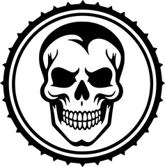 Fototapeta premium Skull | Minimalist and Simple Silhouette - Vector illustration
