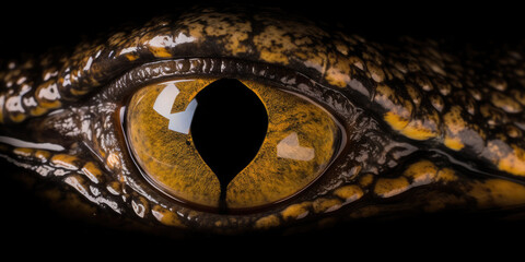 Extreme closeup of an alligator eye. 