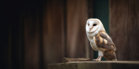 Barn owl (Tyto alba) wildlife photography. 