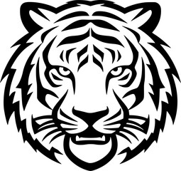 Fototapeta premium Tiger | Black and White Vector illustration