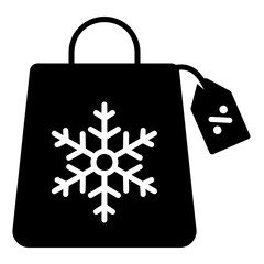 Winter sale icon with shopping bag