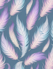 Fototapeta na wymiar seamless pattern with feathers