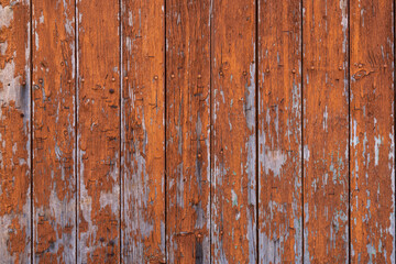 Old wood texture in orange color. Wooden background