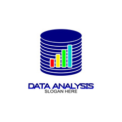 Data analyst logo design, graphic analysis business symbol, analytical consultant emblem concept, commercial logotype.