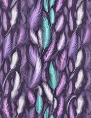 purple and white feathers