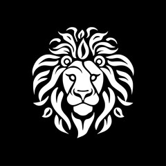 Lion | Black and White Vector illustration