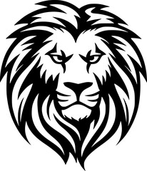 Obraz premium Lion - Black and White Isolated Icon - Vector illustration