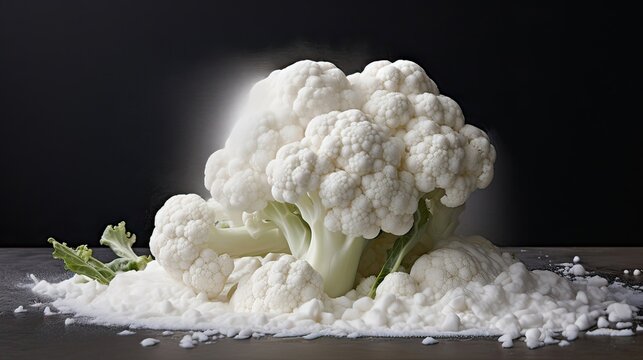 A head of cauliflower with a brilliant orange twist is a culinary masterpiece. Fresh and vibrant, kitchen magic, flavorful fusion, eye-catching appeal. Crafted with skill. Generated by AI