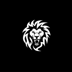 Lion | Black and White Vector illustration