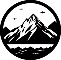 Mountains | Black and White Vector illustration