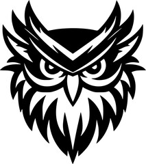 Fototapeta premium Owl | Black and White Vector illustration