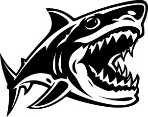 Shark | Minimalist and Simple Silhouette - Vector illustration