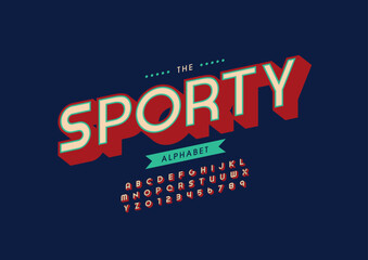 Vector of stylized modern font and alphabet