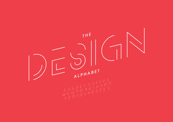 Vector of stylized modern font and alphabet