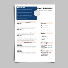 Resume CV vector Graphic Templates design