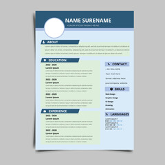 Resume CV vector Graphic Templates design