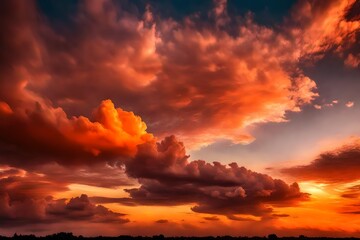 Obraz premium red sunset sky