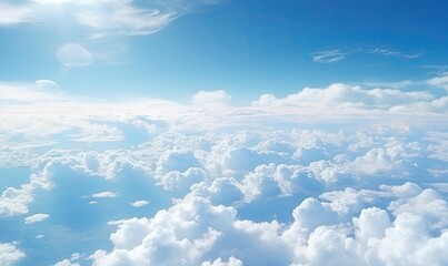 impressive image of an aerial view of beautiful clouds on a lovely day. Generative AI