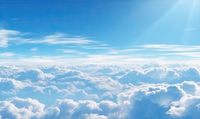 Fototapeta premium impressive image of an aerial view of beautiful clouds on a lovely day. Generative AI