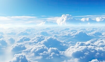 Fototapeta premium impressive image of an aerial view of beautiful clouds on a lovely day. Generative AI