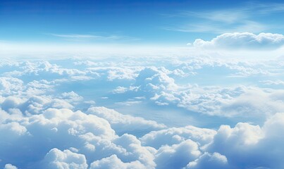 impressive image of an aerial view of beautiful clouds on a lovely day. Generative AI