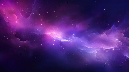 Obraz na płótnie Canvas Abstract purple background for a space backdrop with mist and stars. Generative AI