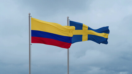Sweden and Brazil flags