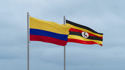 Uganda and Brazil flag
