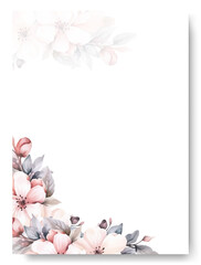 Beautiful nude azalea flower frame for greeting card ornament