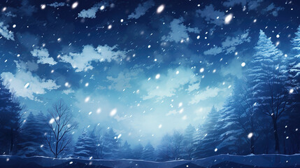 a night in winter, wonderful and calm anime wallpaper