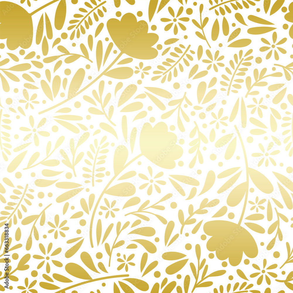 Poster Gold and white gradient seamless vector repeat pattern, repeating background