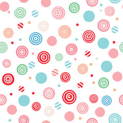 Colorful candy shape pattern on white background