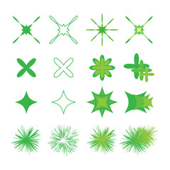  Green star abstract shape vector