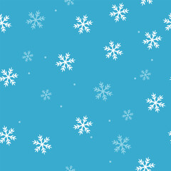 Seamless winter pattern with snowflakes. Winter snow shapes decor