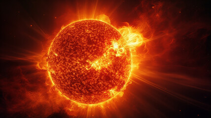 solar storm, astronomical observation solar corona and prominences, observation of the sun cosmic view fictional graphics