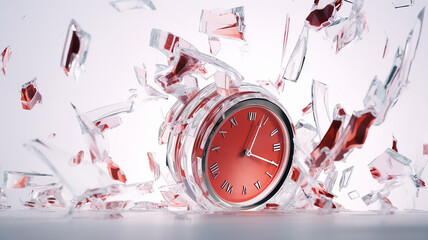 broken ringing alarm clock, deadline, time will be a reminder of the rush to be late concept - obrazy, fototapety, plakaty