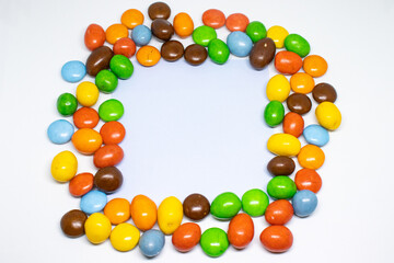 colorful candy background with paper for template