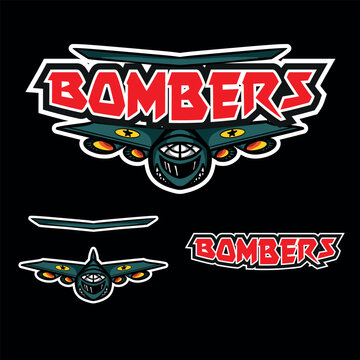 Vector Bombers gamer mascot logo template for sport bussiness and gaming	