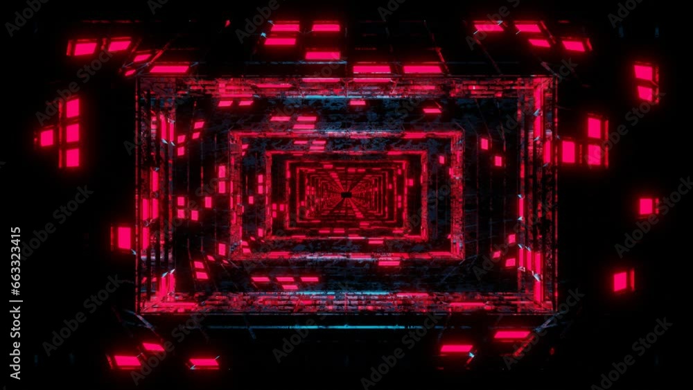 Aufkleber looping animated 3d background. camera fly through an abstract glowing tunnel. 3d render